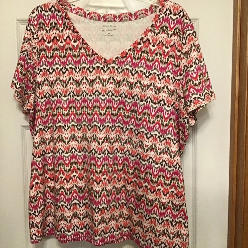 Studio Works The Studio Tee Women's XL Geometric Short Sleeve Shirt NWOT